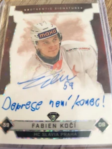 Fabien Kočí Authentic signature 1of1 Slavie 25/26 2. série